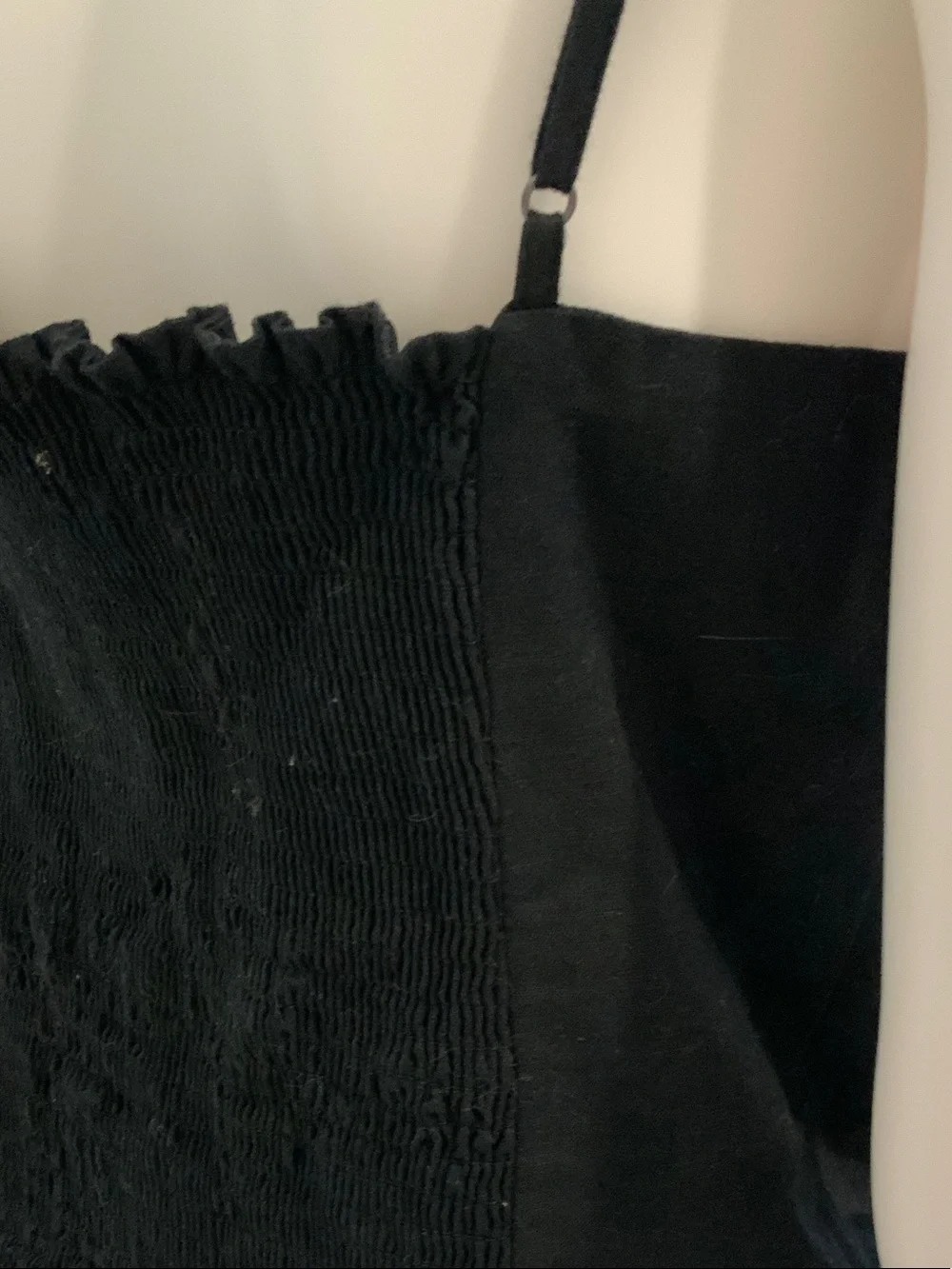 Banana Republic Black Ruffled Strap Button-Front Camisole